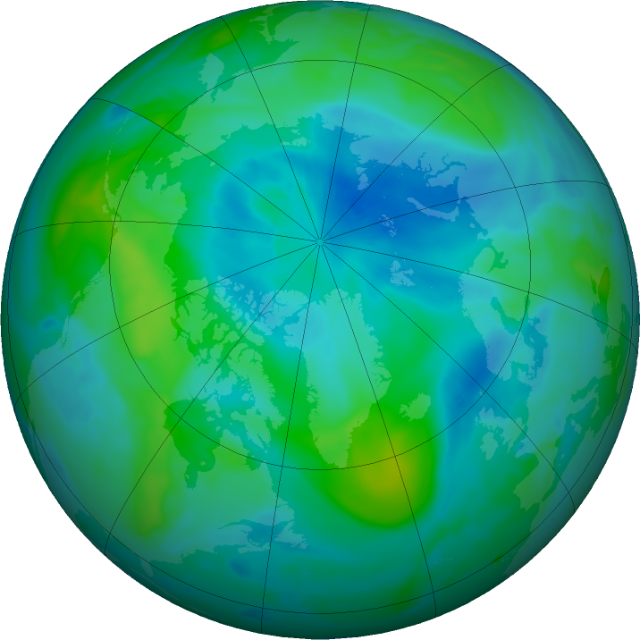 Arctic ozone map for 25 September 2021